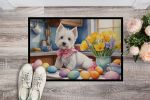 NEW Decorating Easter Westie Doormat Front Door Mat Indoor Outdoor Rugs for Entryway, Non Slip Washable Low Pile, 18H X 27W