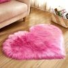 1pc Heart-Shaped Faux Sheepskin Area Rug - Soft and Plush Carpet for Home, Bedroom, Nursery, and Kid's Room - Perfect for Home Decor and Comfort