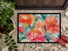 NEW Peonies in Watercolor Doormat Front Door Mat Indoor Outdoor Rugs for Entryway, Non Slip Washable Low Pile, 18H X 27W