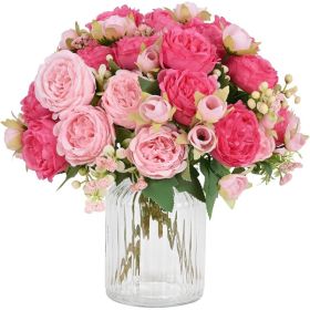 Artificial Peony Flowers 2 PCS, Mixed Pink Silk Peony Bouquets For Table Centerpieces, Wedding, Party And Home Decor (Option: MULTI)