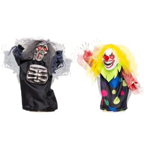 2 Pcs Halloween Animatronics Clown And Reaper Tabletop Decorations (Option: Multicolor)